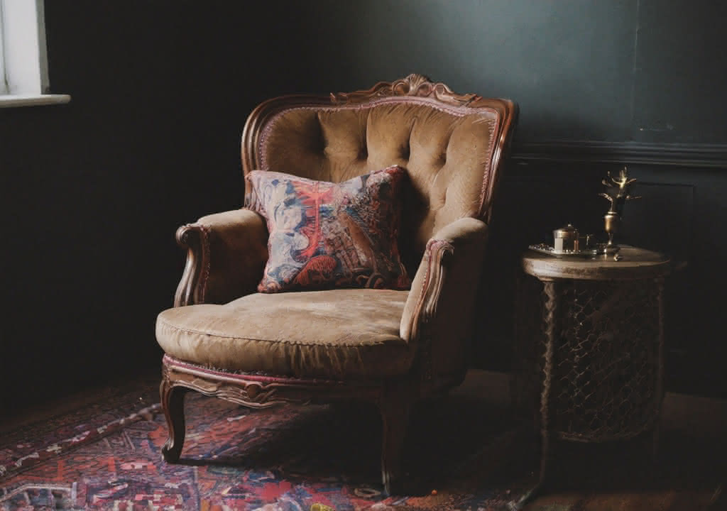Very soft light shot of fancy one seater chair