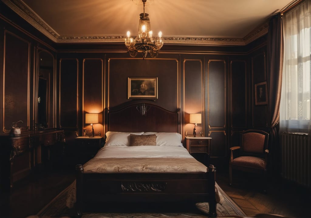 Art Nouveau interior designed bedroom
