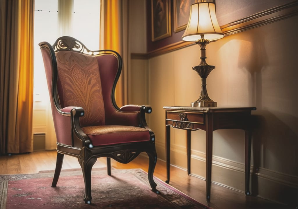 Chair and night stand Art Nouveau styled