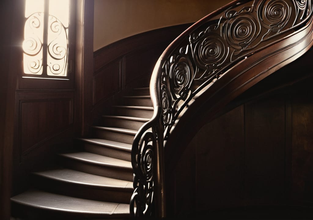 Curved Art Nouveau styled staircase