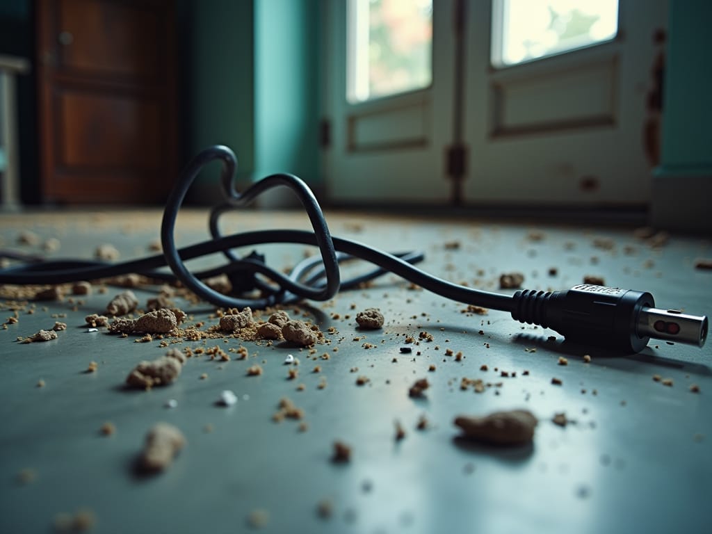Some broken wires on the ground