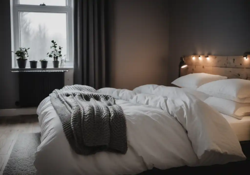 A very calming bedroom in a Scandinavian style