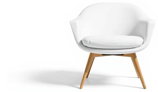 Stylish modern Scandi styled chair pure white background
